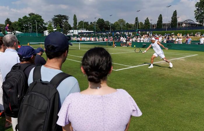 Li Tu in action during qualifying at Wimbledon 2024. Picture: AELTC Li Tu in action during qualifying at Wimbledon 2024. Picture: AELTC