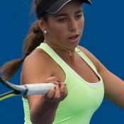 Jessica Zaviacic in action at the 2014 December Showdown; Elizabeth Xue Bai