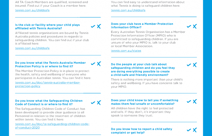 Parent checklist Parent checklist