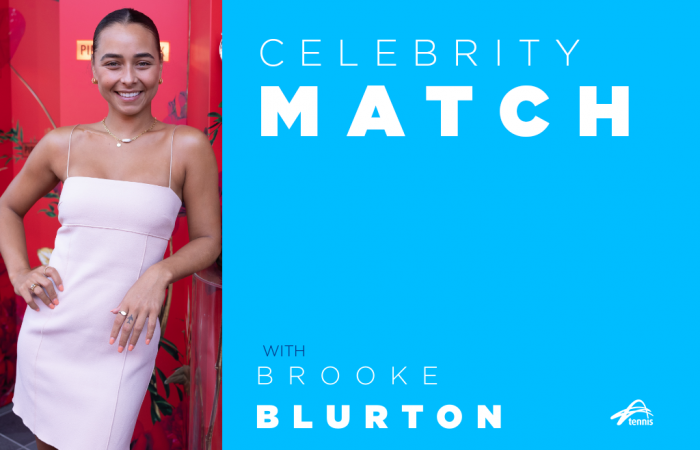 Celebrity Match with Brooke Blurton. Picture: Tennis Australia Celebrity Match with Brooke Blurton. Picture: Tennis Australia
